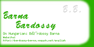 barna bardossy business card